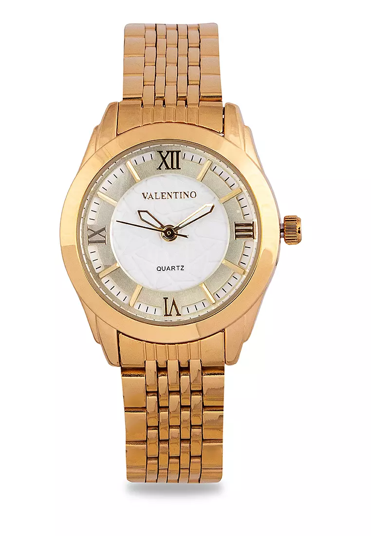 Analog Watch 20122320-Gold Wht Dial
