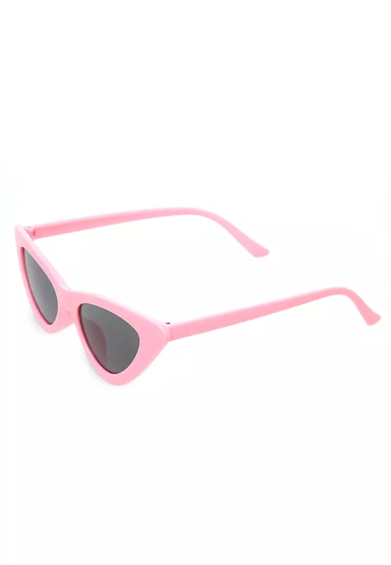 Kacamata Ulzzang Triangle Vintage Cat Eye Women - Pink