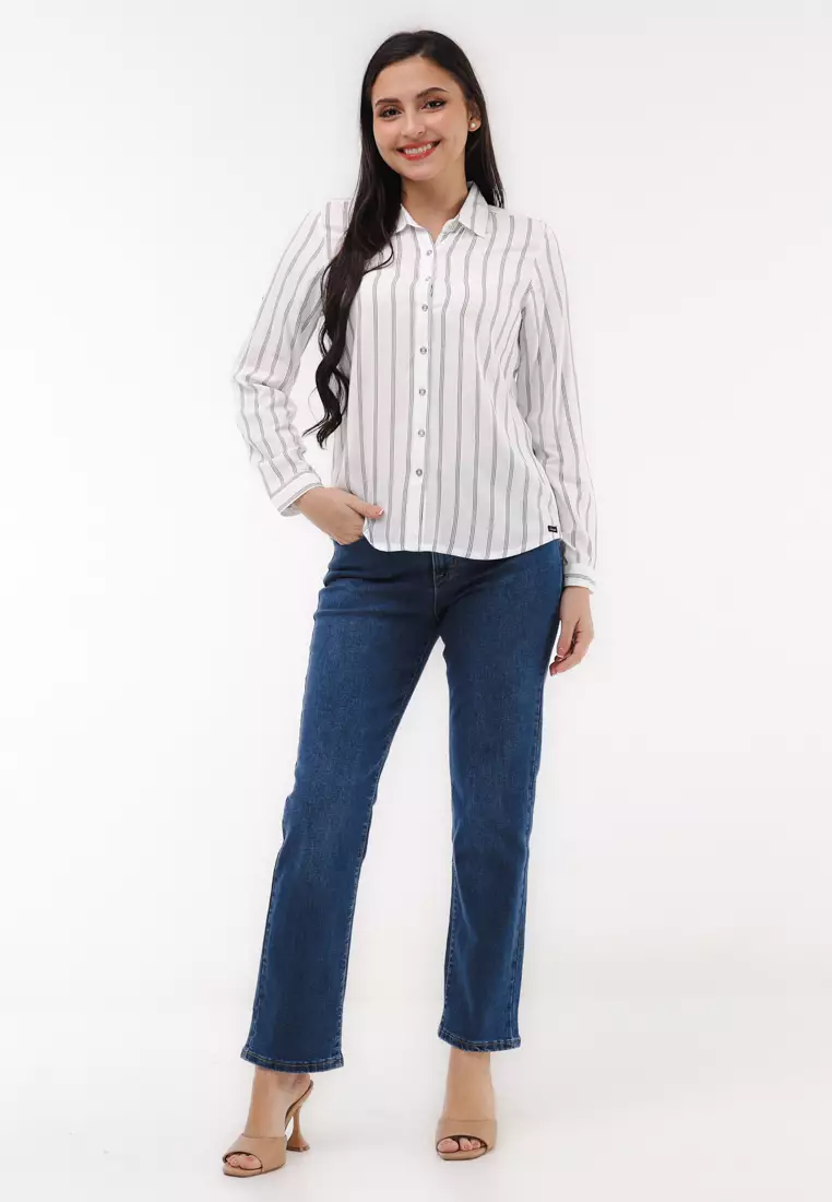 Woven Printed Rayon Long Sleeves Blouse