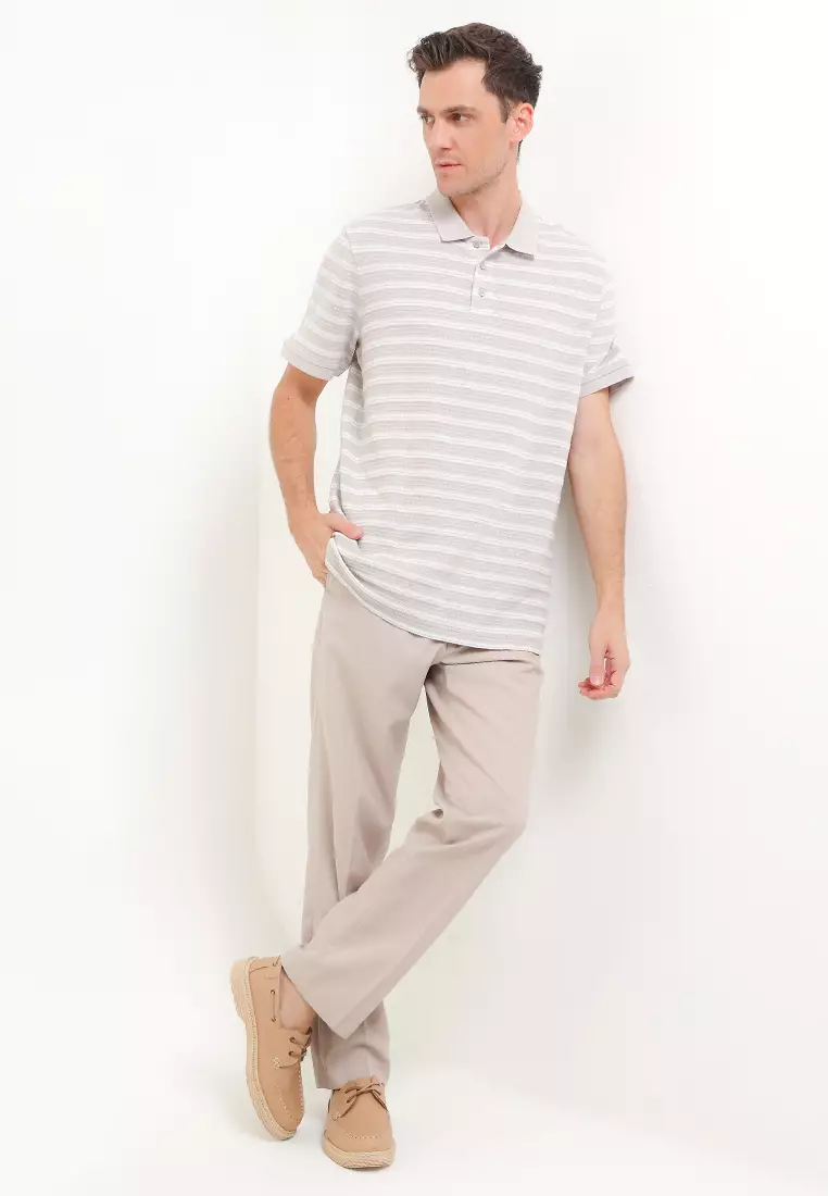 Cotton Rich Striped Polo Shirt