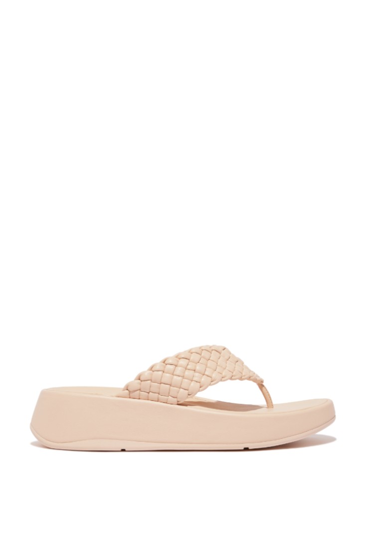 FitFlop F-MODE e01 Women's Woven Leather Toe-Thongs - Rose Foam (FW7-A41)