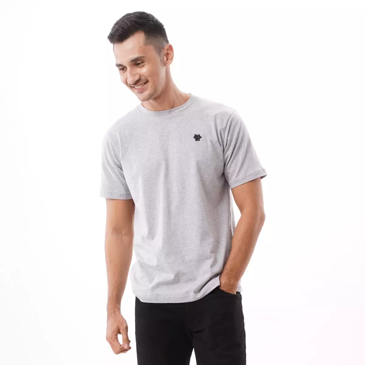 Tiento Tshirt Pro Basic Grey Kaos Olahraga Lengen Pendek Abu-Abu