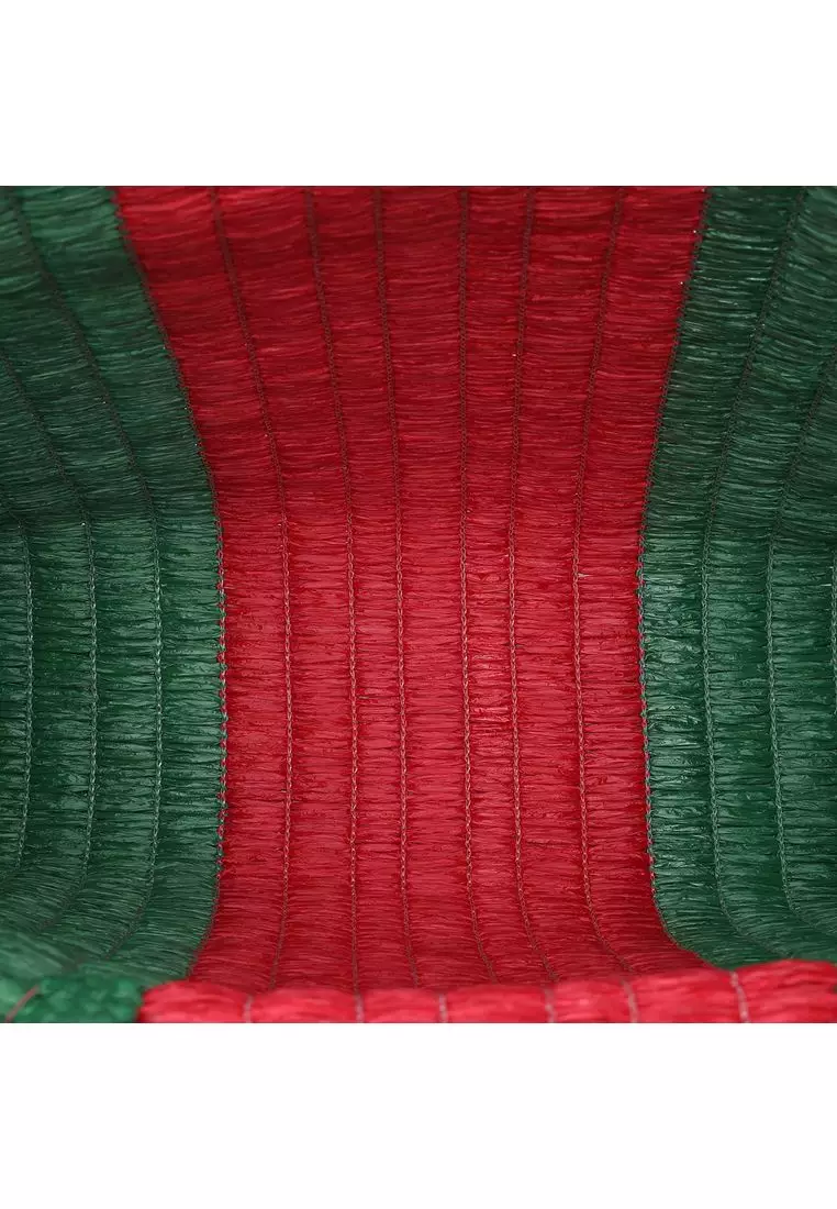 Pre-Loved Gucci Raffia Web Cestino Tote