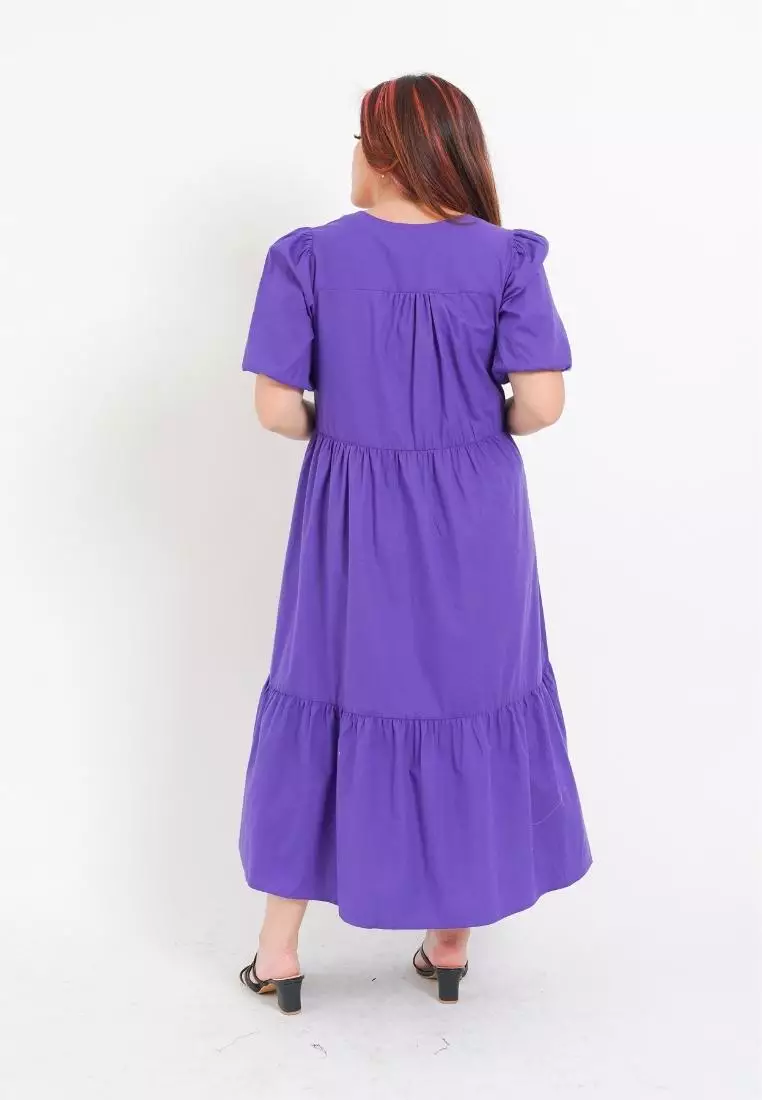 Plus Size Long Dress Elyca Purple