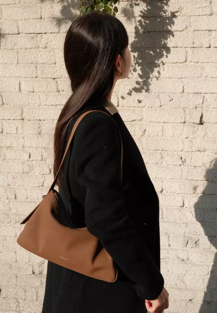 SOLENE Suede Shoulder Bag Brown