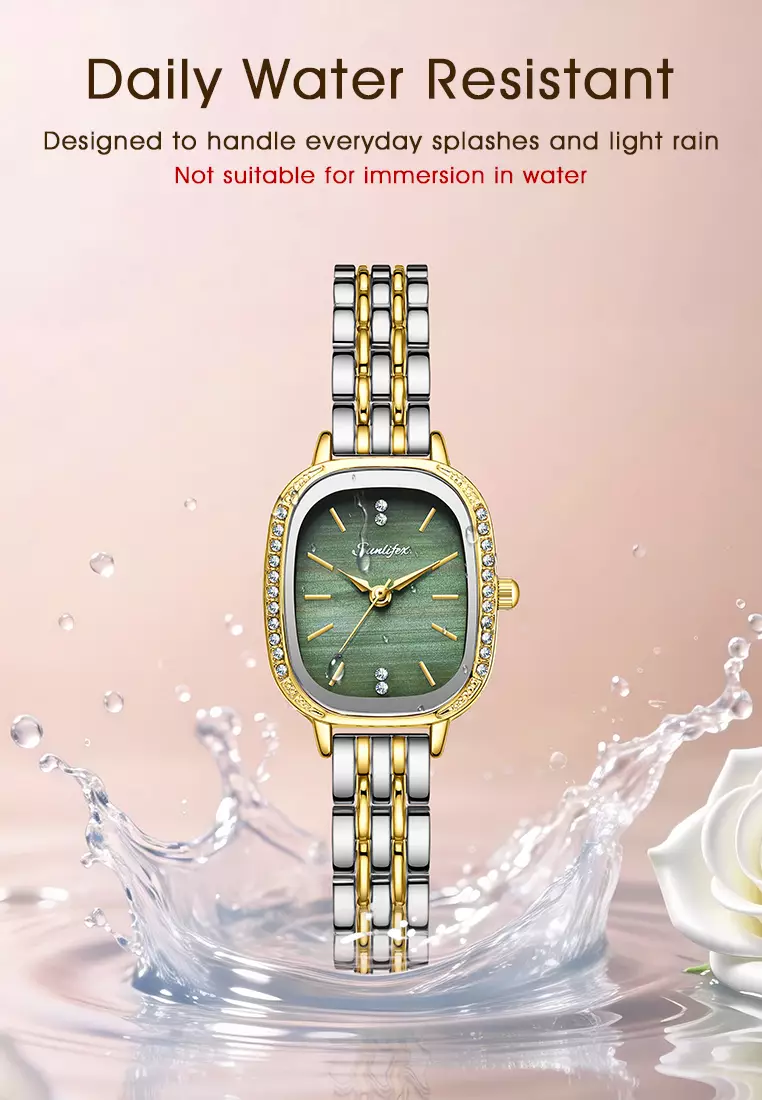 Jam Tangan Wanita A003 Original Korea Elegan Tali Alloy Kuarsa Jam Tangan Cewek silver green