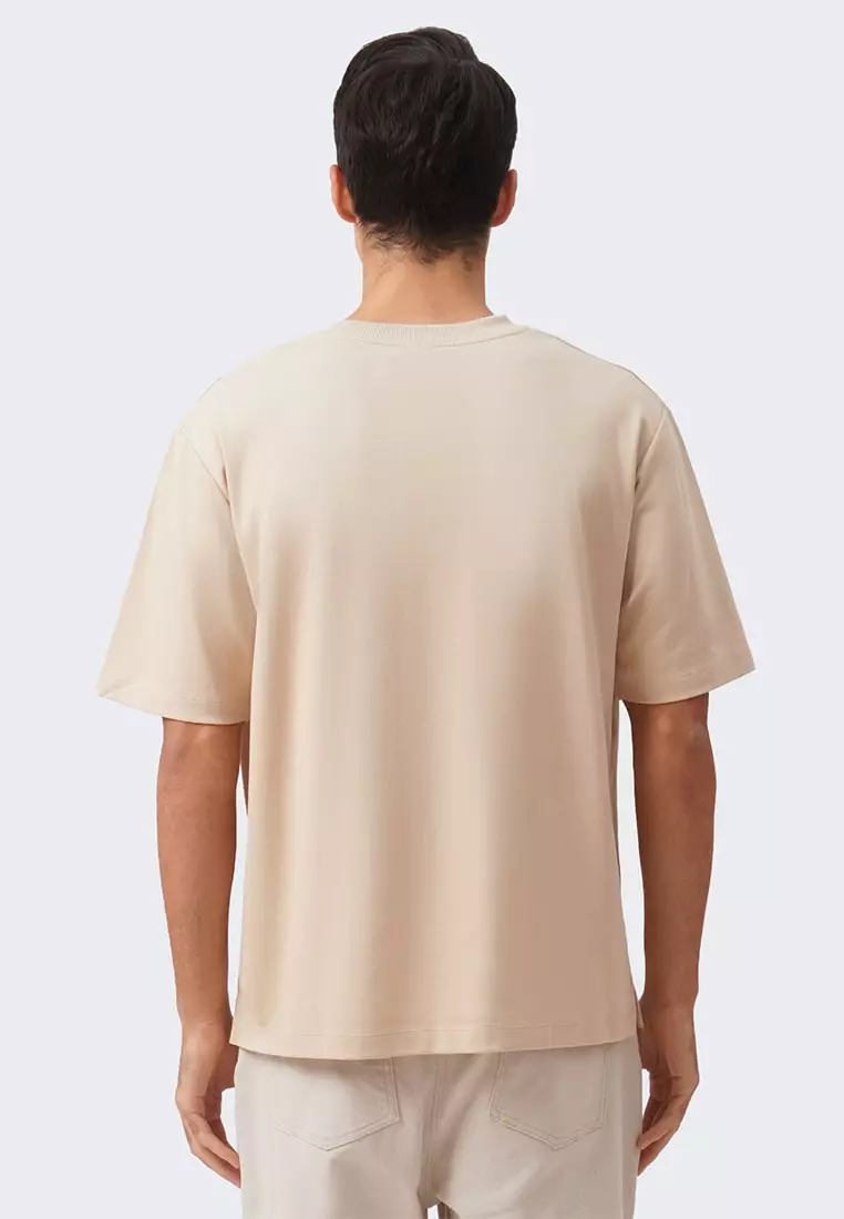 Men's T-Shirt with V Insert and Side Slit