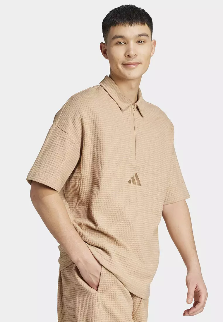 All SZN Waffle Knit Half-Zip Polo Shirt