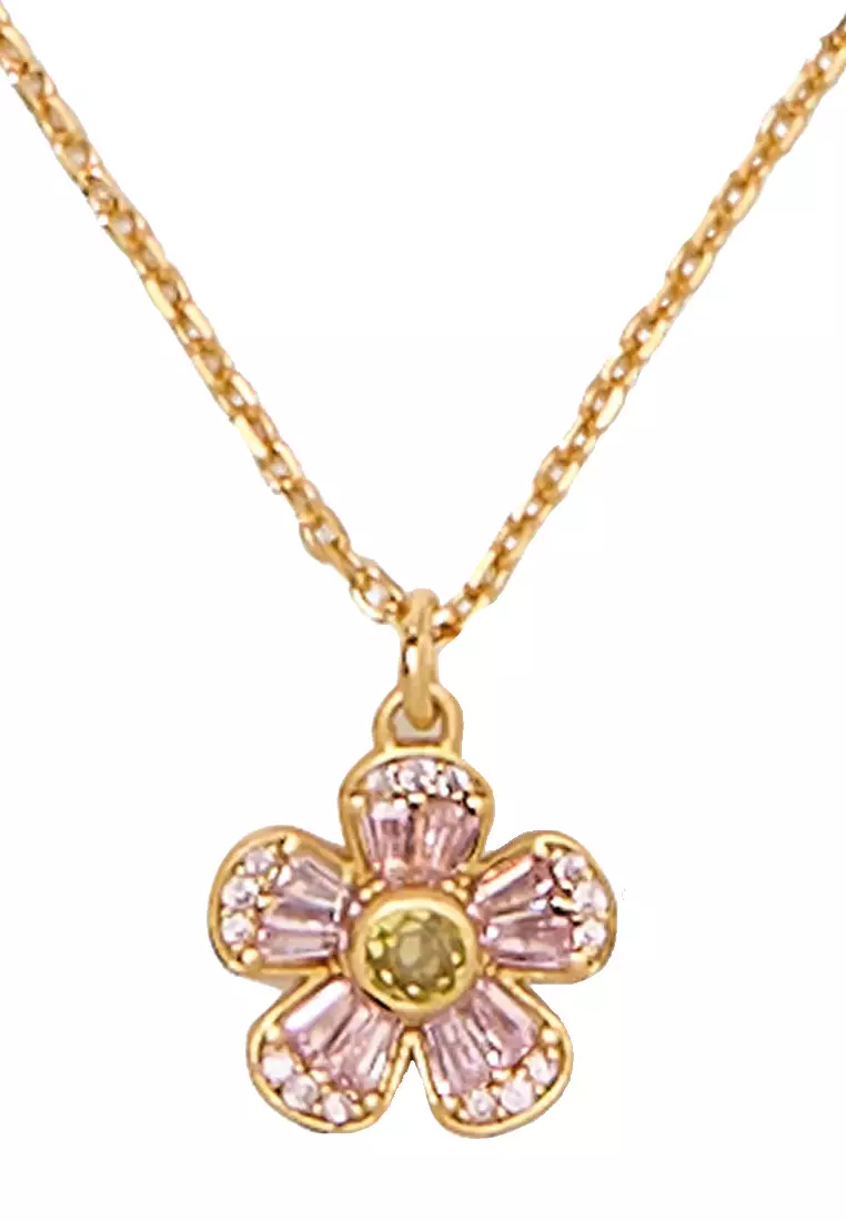 Fleurette Mini Pendant Necklace - Pink Multi KL096
