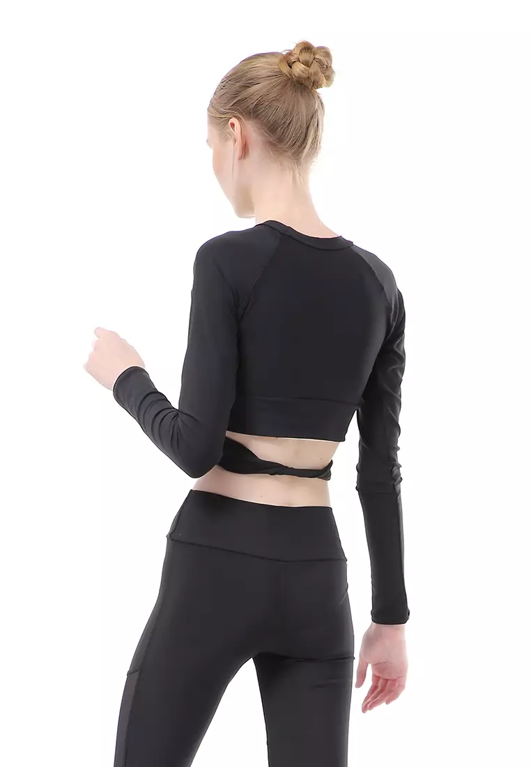 Felisa Baju Senam Aerobik Atasan Wanita Long Sleeve Premium Quality - Hitam