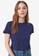 Trendyol 海軍藍色 Crew Neck Crop Knitted T-Shirt EF69FAA18864CCGS_1