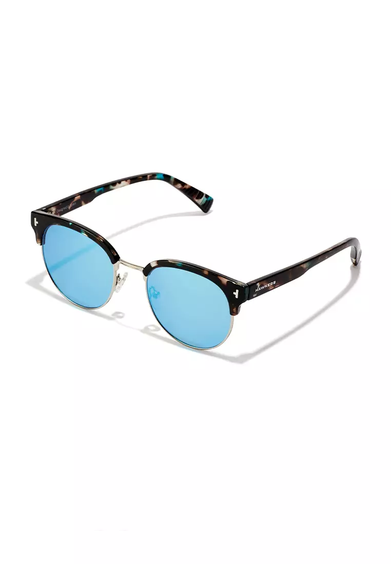 HAWKERS POLARIZED Blue NEW CLASSIC ROUNDED Sunglasses for Men and Women, Unisex. UV400 Protection. Official Product designed in Spain