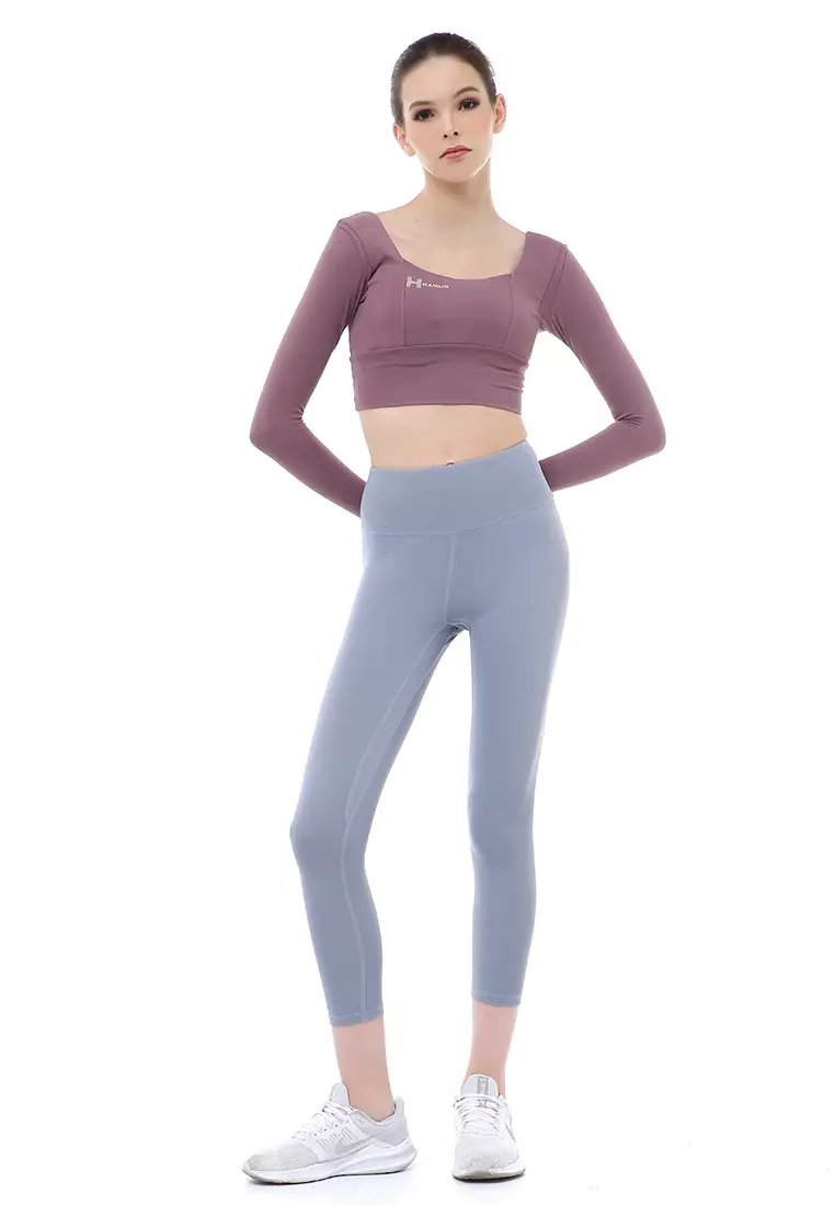 Mikayla One Set Pakaian Olahraga Wanita Atasan & Celana Panjang Kombinasi Warna Material Polyester ORIGINAL - Lightpurple Blue