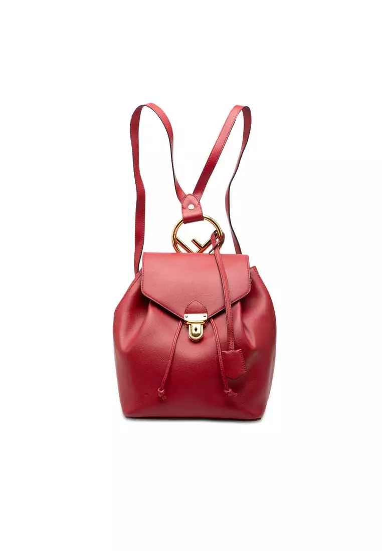 Fendi F Is Rucksack Backpack Red Leather Fendi Red Leather Back To School Backpack Bag - 8BZ043  main image 2