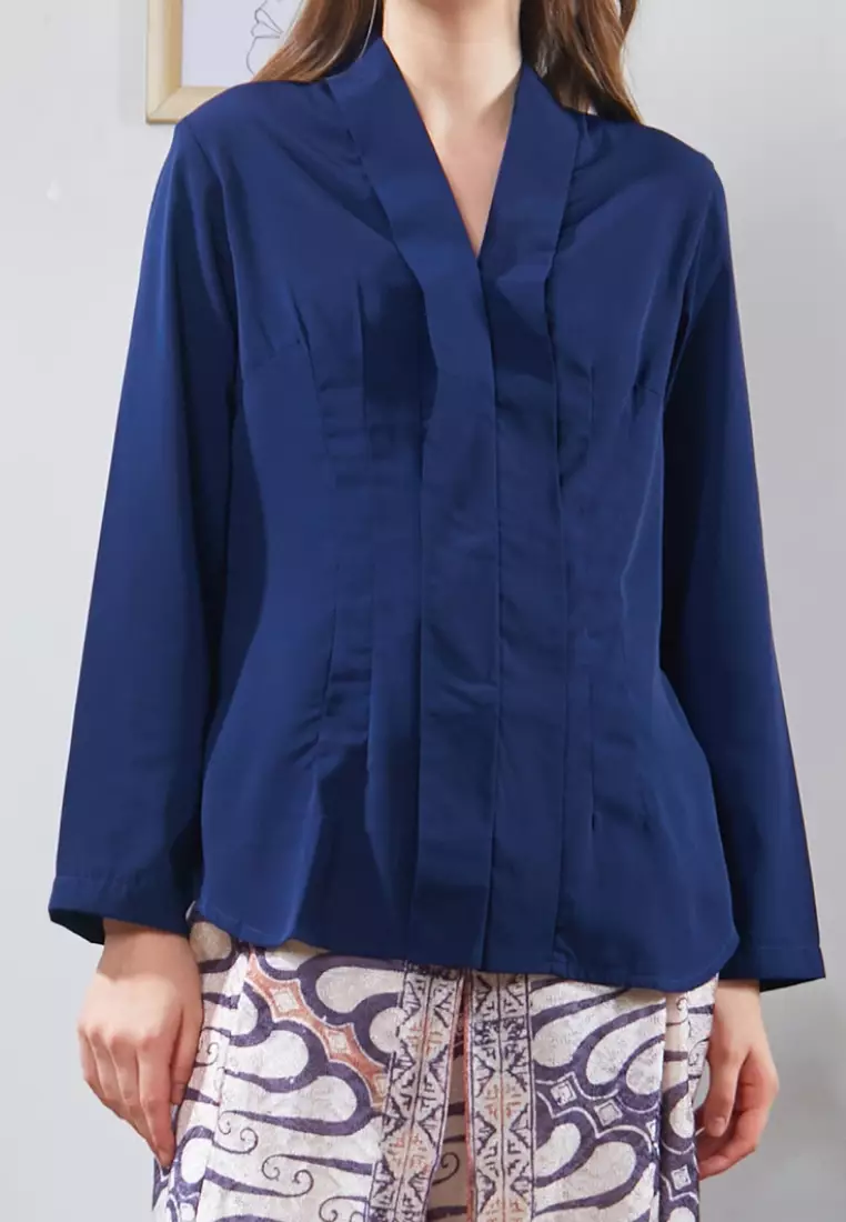 Nayara Atasan Kebaya Kutubaru Kamel Navy