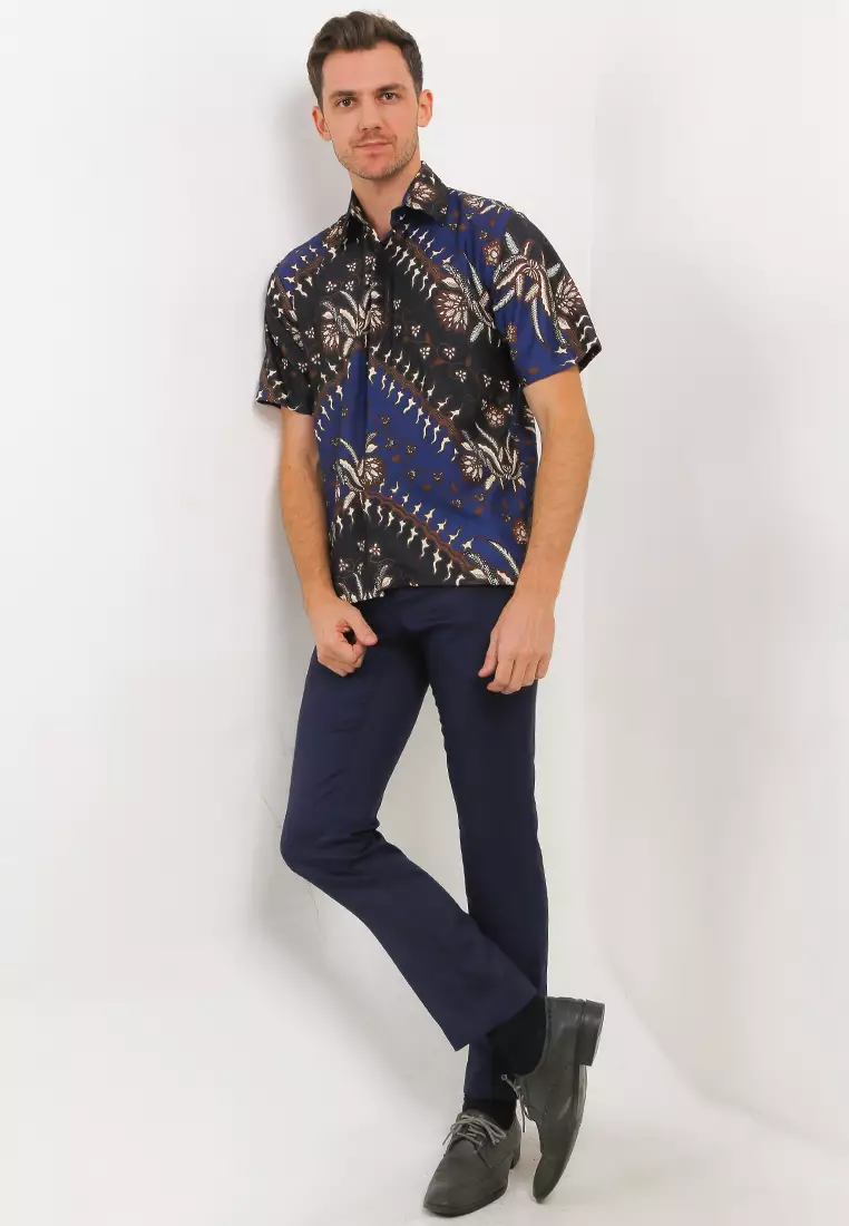 Abhicandra Kemeja Batik Exclusive Premium Pria Casual Modern Lengan Pendek