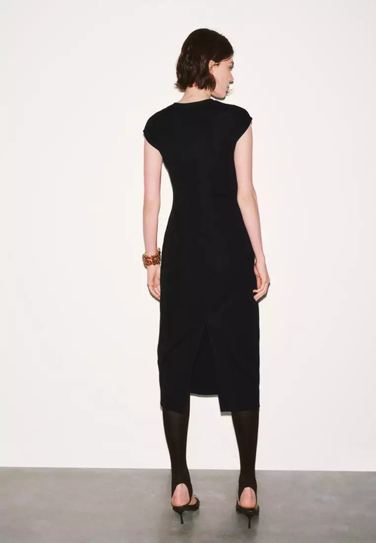 Capped Sleeve Skinny Fit Midi Dresses