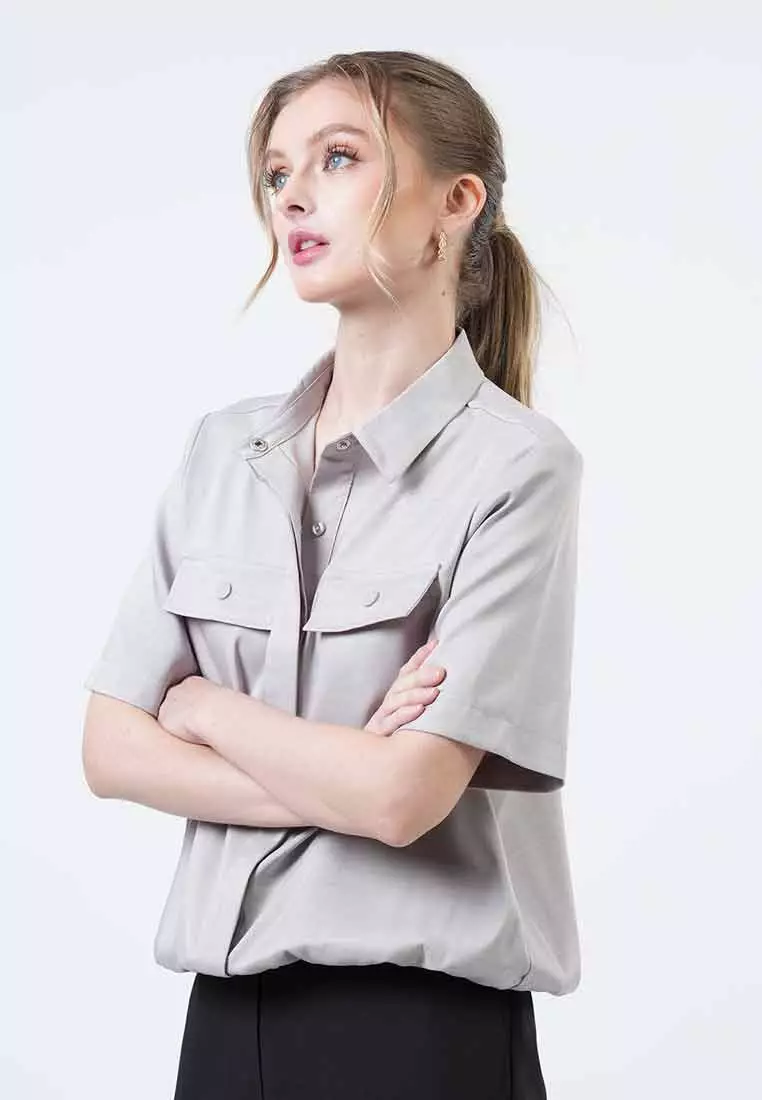 Kinsley Elastic Hem Utility Top