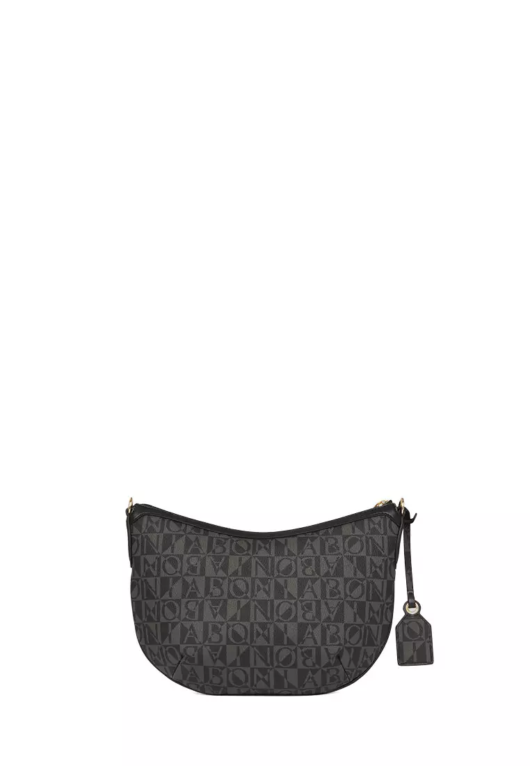 Bonia Black Martina Monogram Small Satchel Bag