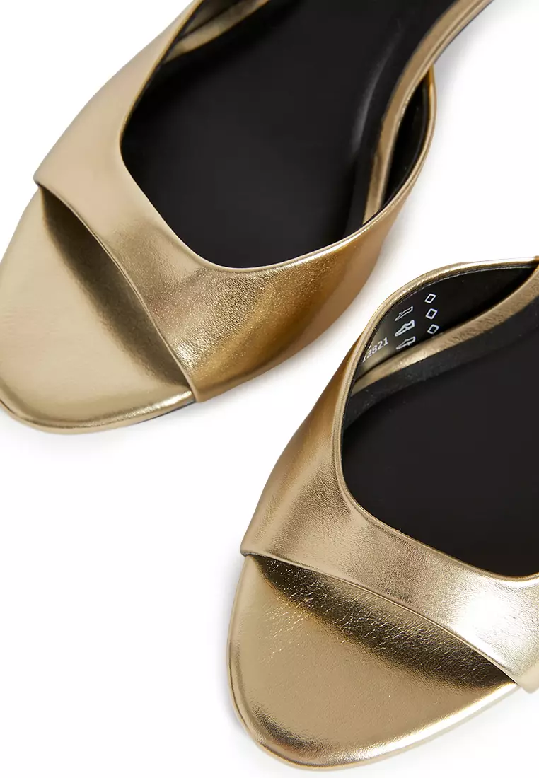 Patent Metallic Buckle Ankle Strap Stiletto Heels