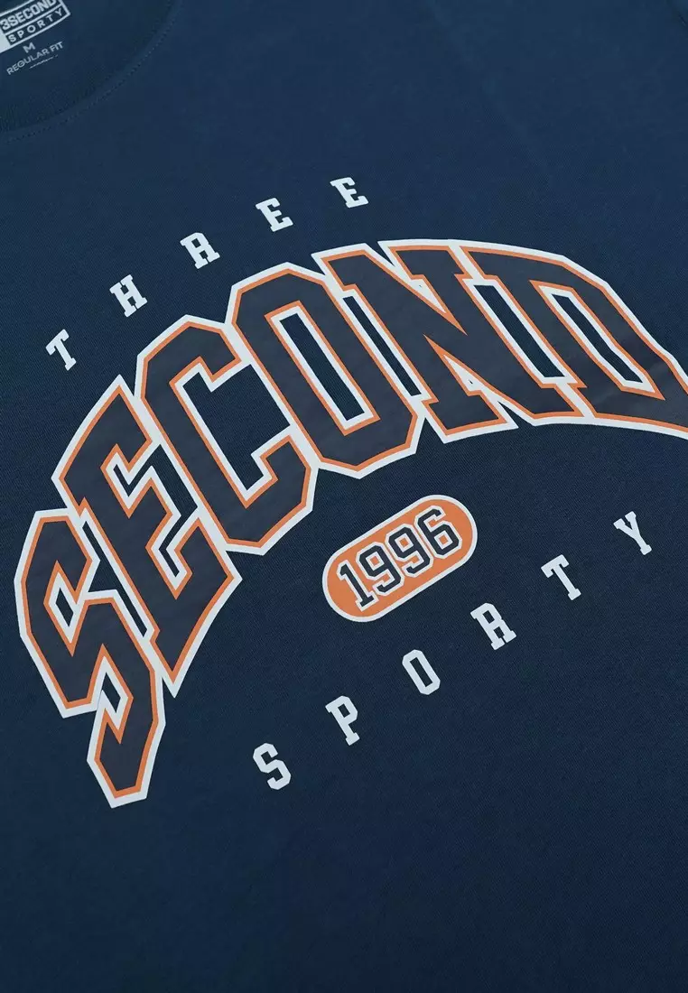 3Second Men's T-Shirt Short Sleeve Relaxed Fit Cotton Sporty Mace C190325