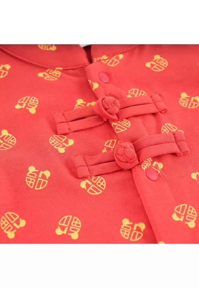 Blessing and Joy Family Set with Lucky Fu Characters Baby Boy Cheongsam Romper 0831