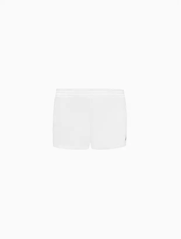 CK JEANS - COMFORTABLE ELASTIC WAIST EMBROIDERED LOGO CASUAL SHORTS - white