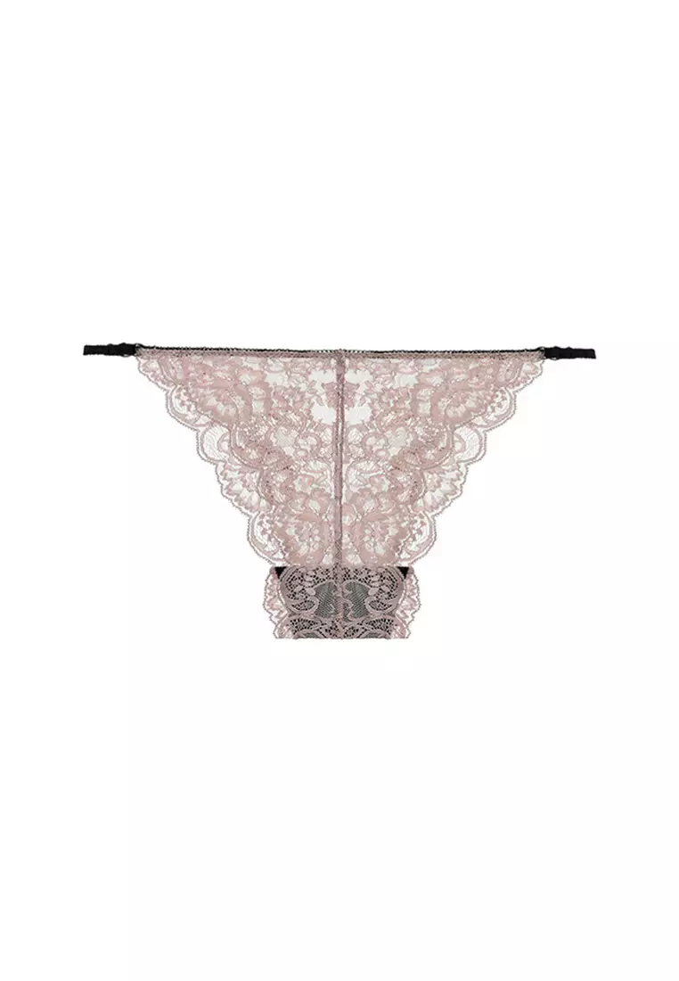 Buy ZITIQUE French Lace Transparent Ultra-thin Steel Bra And Panty