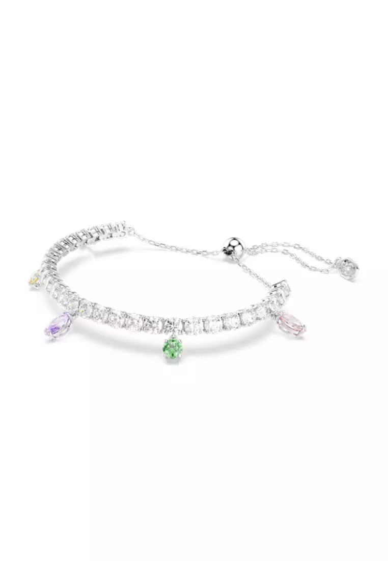 Ariana Grande x Swarovski Tennis bracelet, Mixed cuts, Multicolored, Rhodium plated