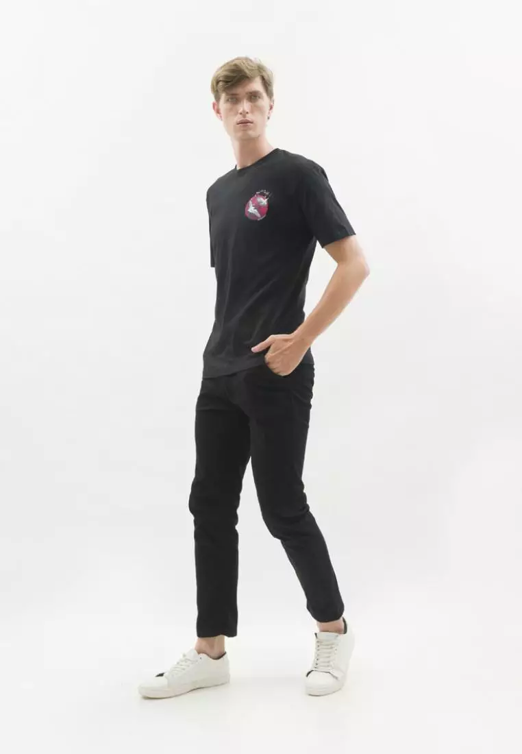 Kaos hitam t shirt polos houseofcuff motif Sakura READY HINGGA 4XL