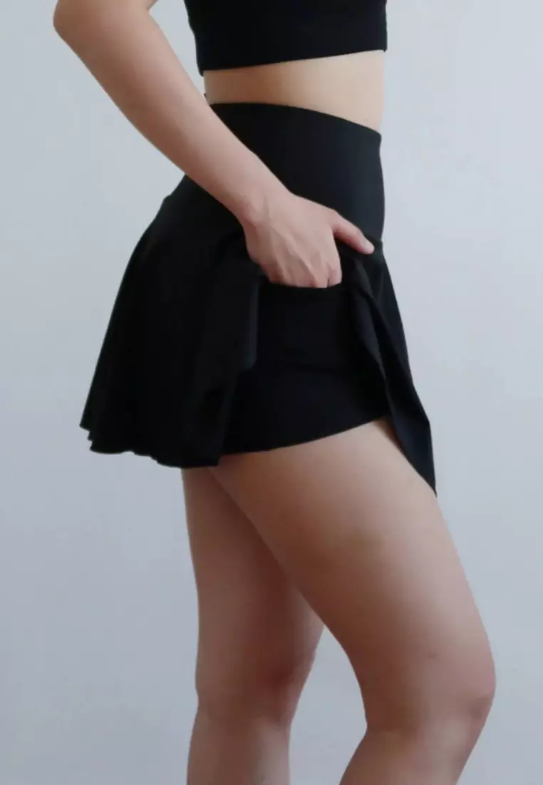 Raya Skirt – 2-in-1 High Waist Sports Skort with Built-in Shorts & Pocket for Tennis Badminton Gym & Everyday Wear