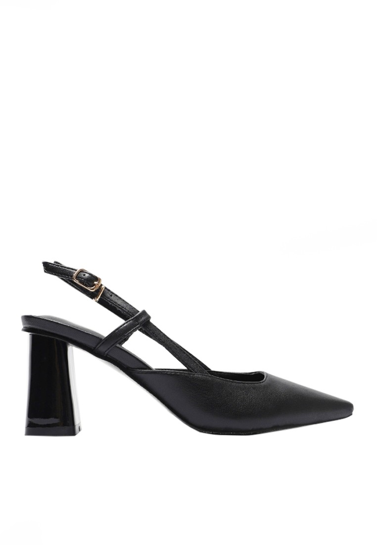 VANSA Mini Square Toe Buckle Mid-Heel Shoes VSW-H2231