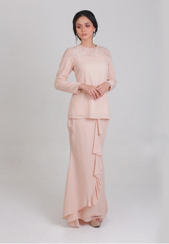 Aleesa Kurung Nude from HERMANAS in beige_1