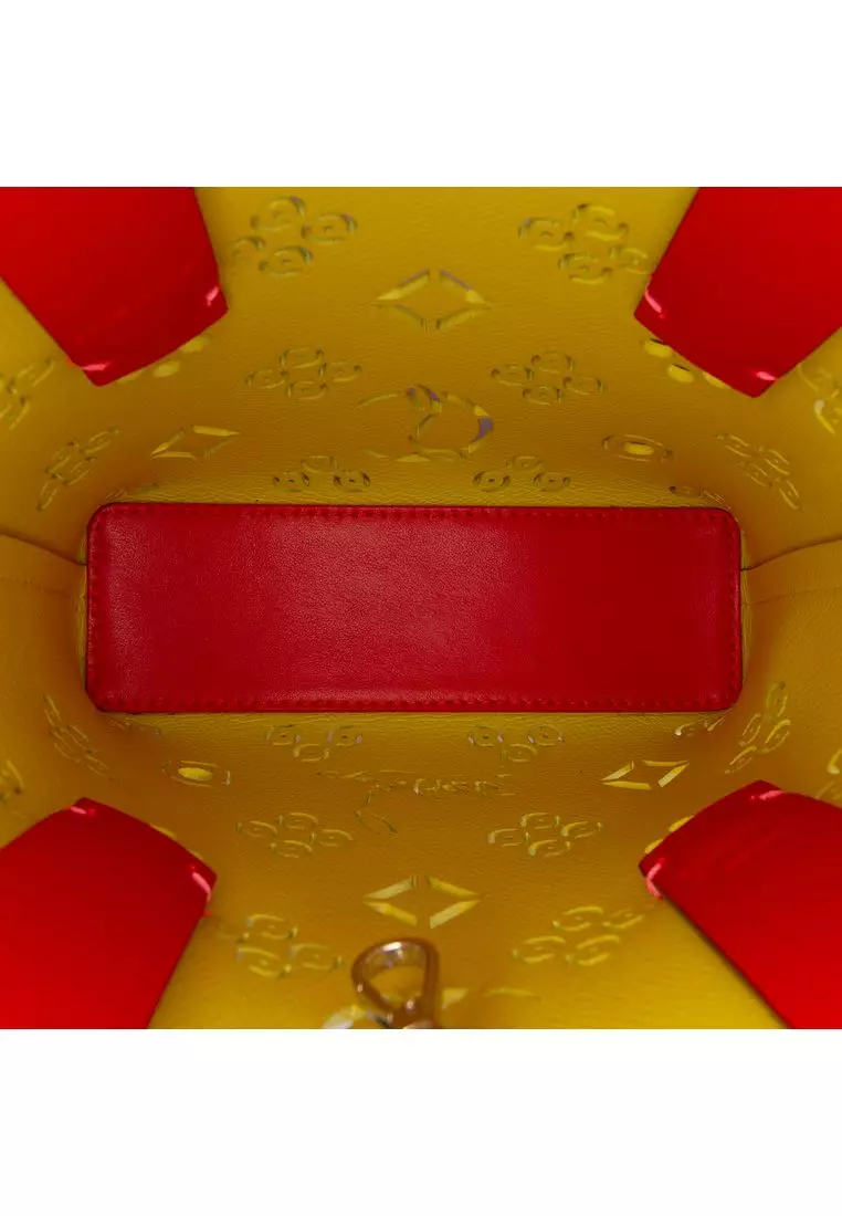 Pre-Loved Christian Louboutin Mini Perforated Calfskin Loubinthesky North South Cabata Satchel