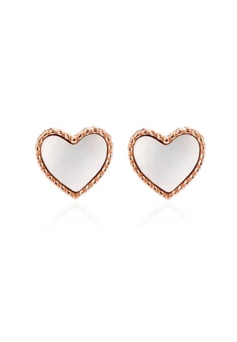 CELOVIS white and gold CELOVIS - Esme Heart Shape Stud Earrings in White 5E6AFACE939C23GS_1
