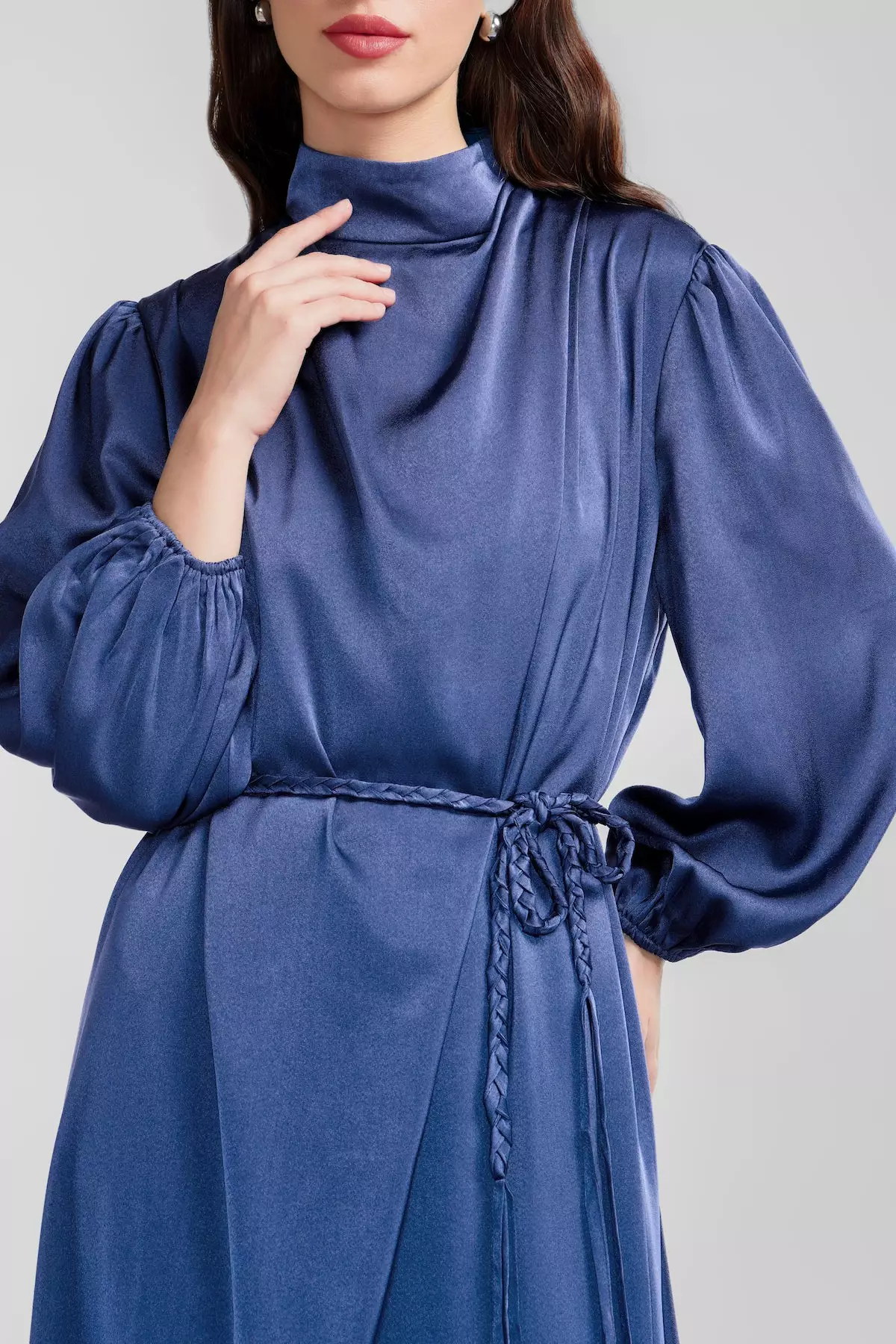 Benang Jarum - Leah Drapery Dress - Navy