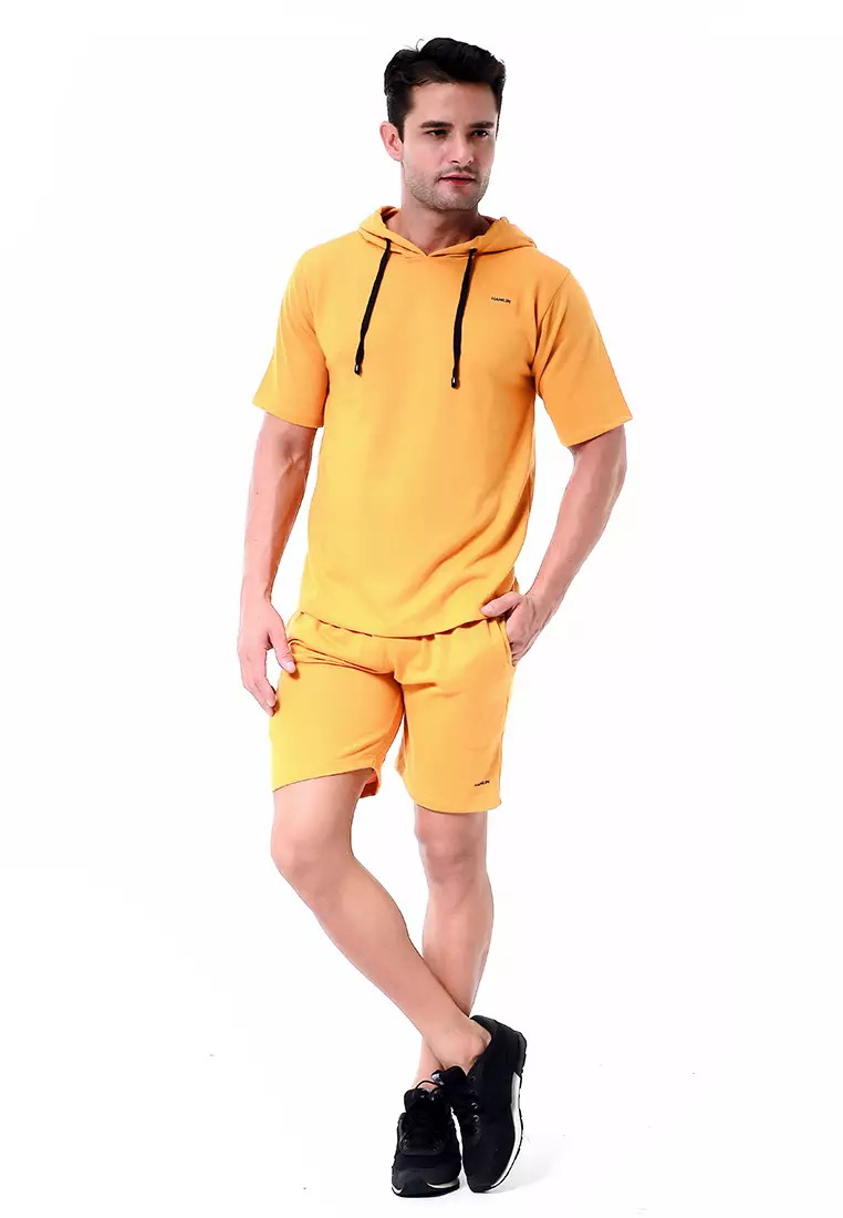 Vincent Setelan Hoodie Pria Sweatshirt Set Casual Motif Polos Material Baby Terry ORIGINAL - Mustard