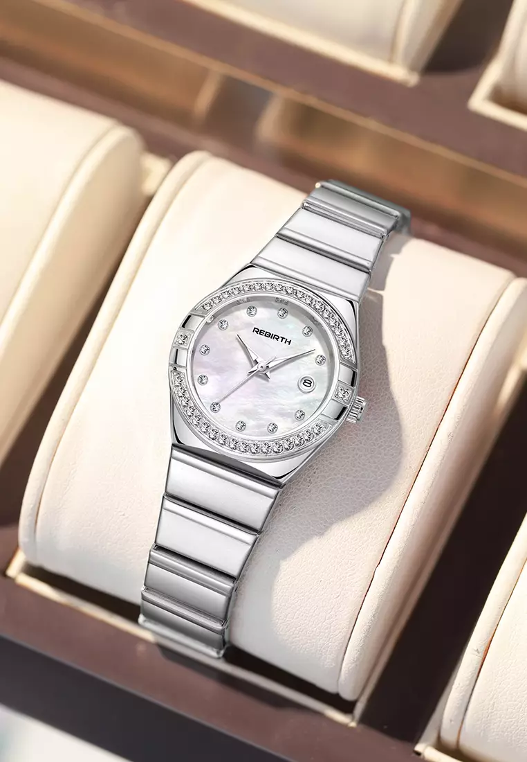 Jam Tangan Wanita Original Gaya Korea Anti Air Anggun Bercahaya Jam Tangan Cewek silverwhite
