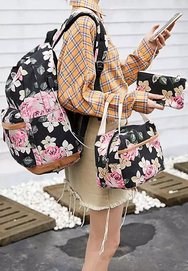 Buy XAFITI Brand New Floral Printed Canvas Backpack Online