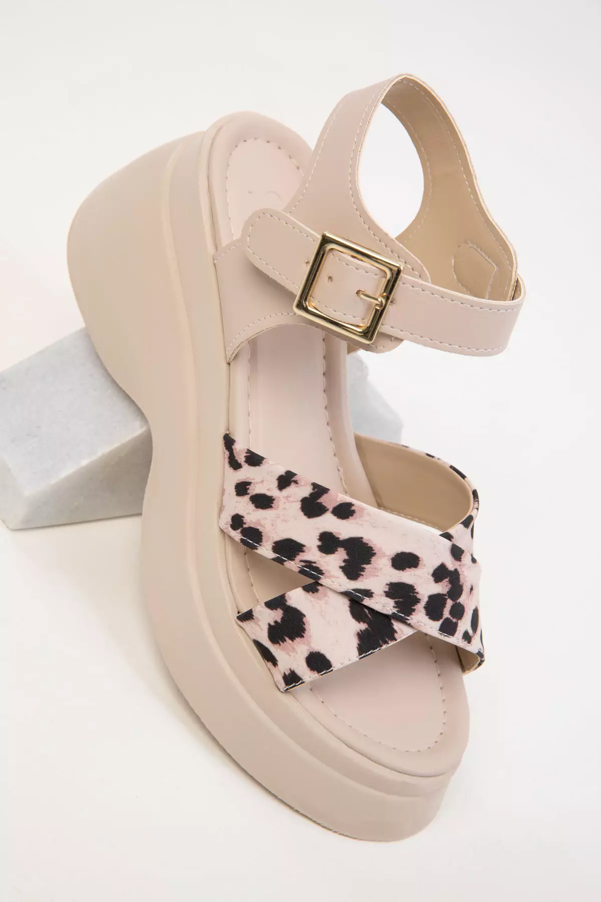 Beige-Leopard Women's Sandals 20380