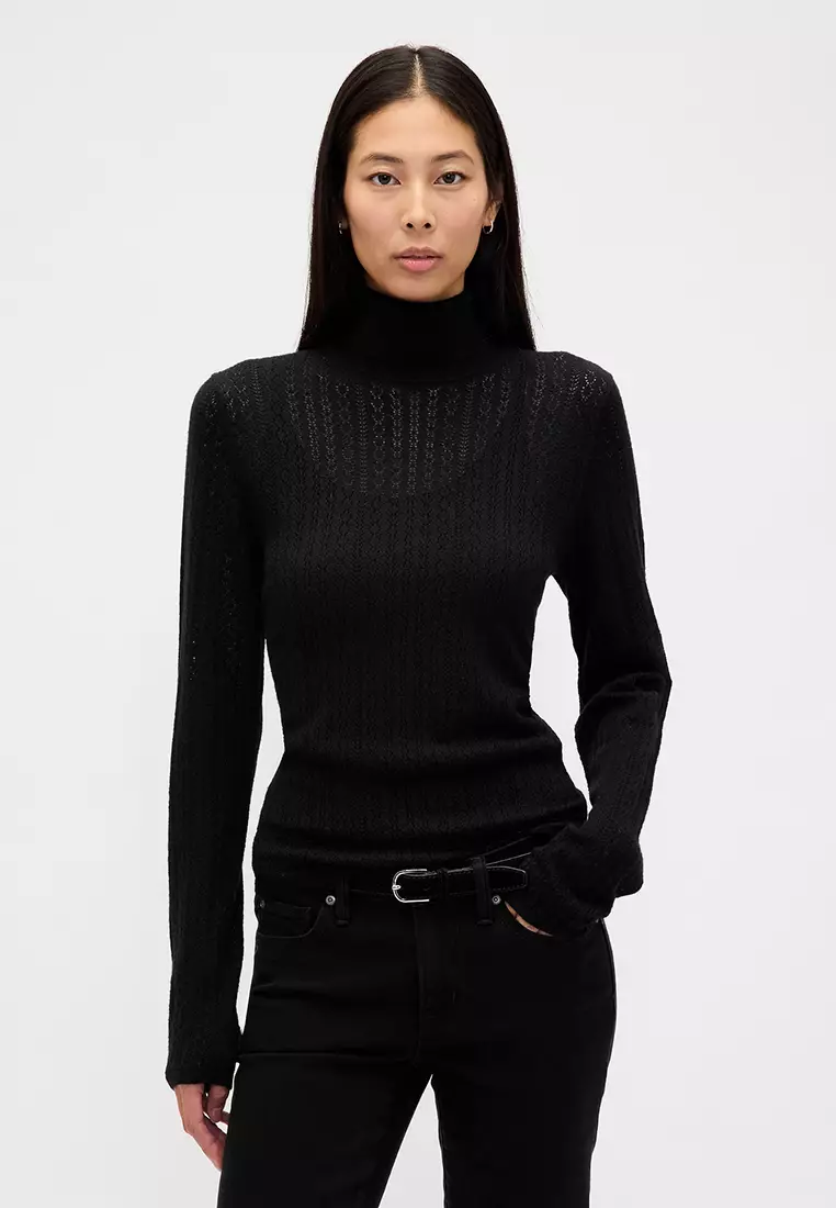 トップス Snap Turtleneck-Calico Print Pointelle Carmela Pointelle Turtleneck in Spanish Villa – MILLE