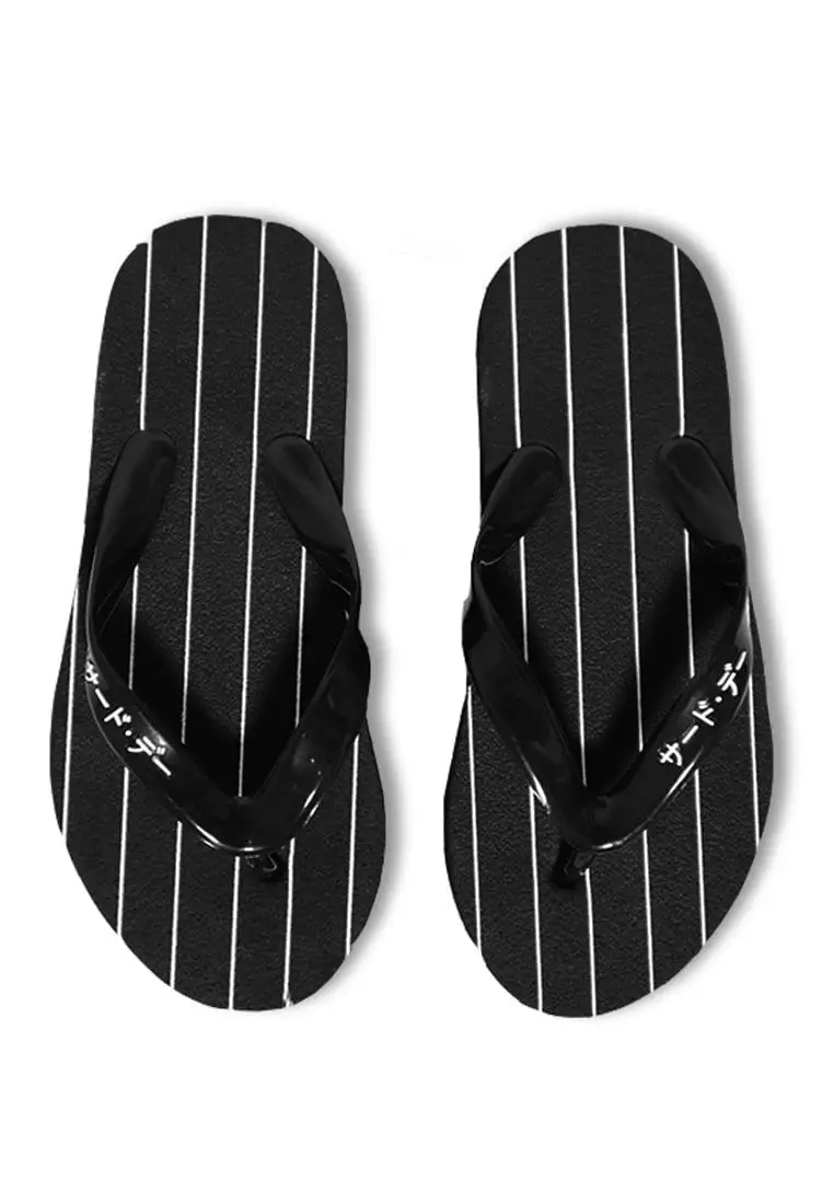 AMB02 Sandal Jepit Pria Hitam Thirdday Zigzag