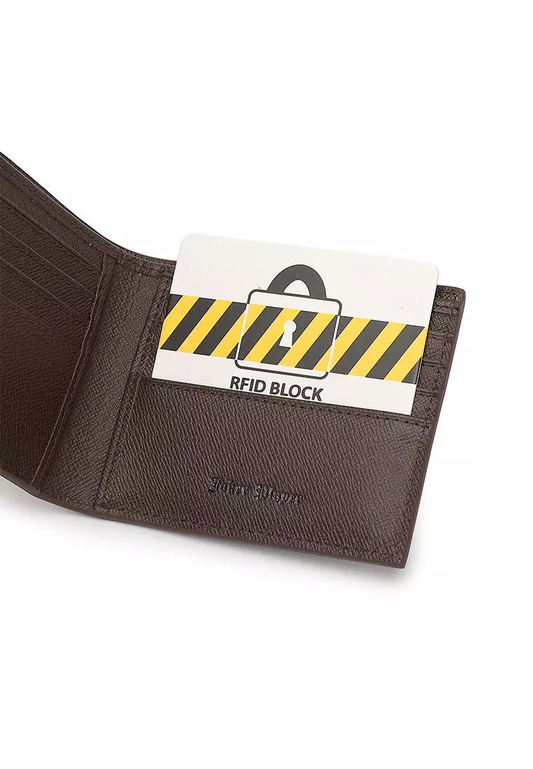 Men's Genuine Leather RFID Blocking Wallet  (Dompet Pria Kulit Genuine RFID Blocking) - Cokelat