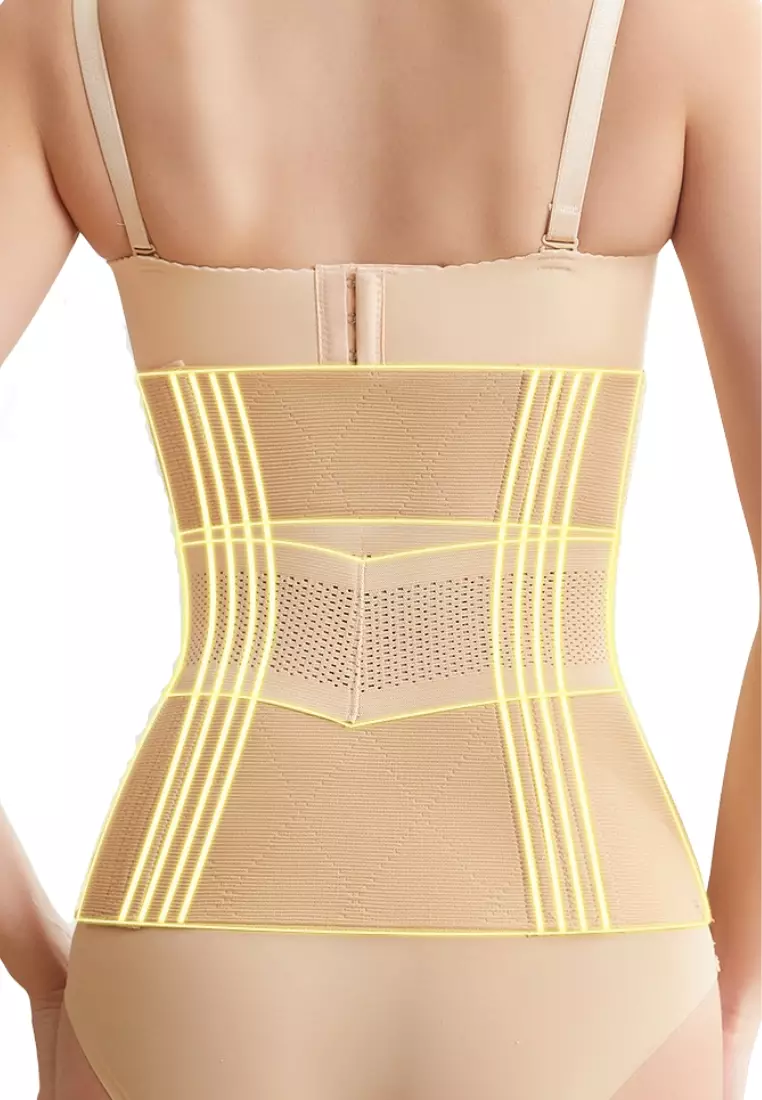 Premium Saloma High-Waisted Shaping & Compression Girdle Body Shaper Shapewear in Nude