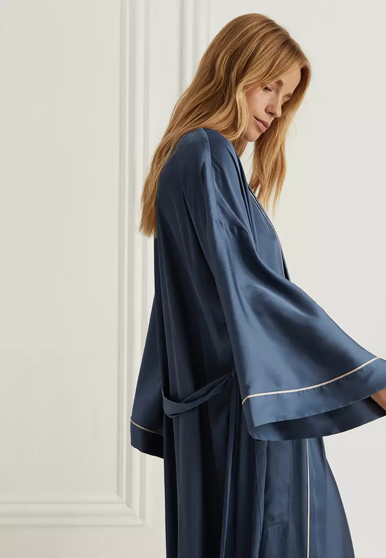 M&s satin dressing on sale gown