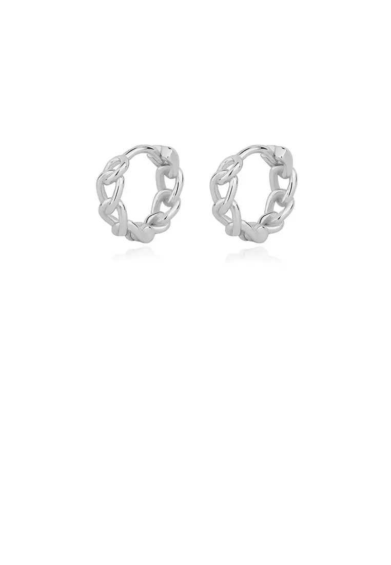 Geometric hoop earrings silver cheap