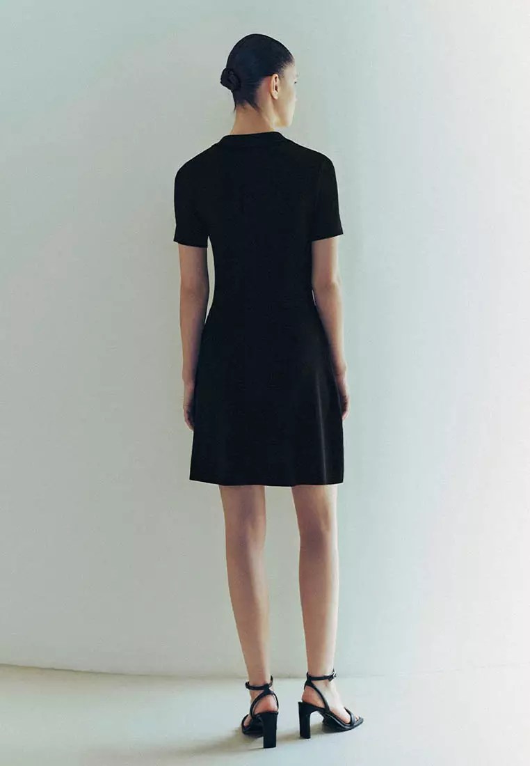 Standard Sleeve Polo Knitted Dresses