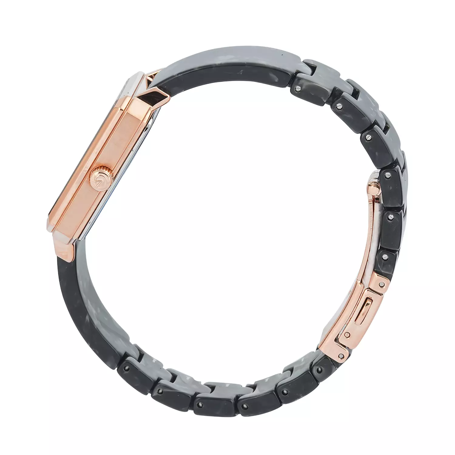 Jam Tangan Analog Wanita - Passion Series - Rosegold Stainless Steel Case - Black Acetate Strap - 2B75 LDBRGBA