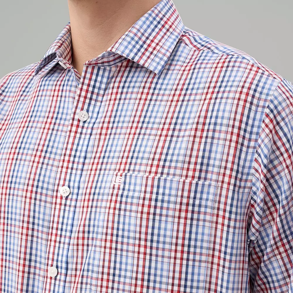 Kemeja Lengan Pendek Guy Laroche Chico Check - White Smart Casual