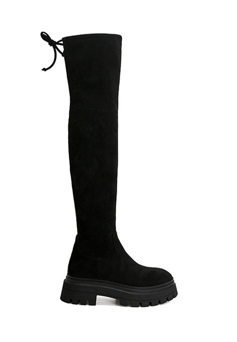5CM Platform Supper Skinny Elastic Suede Fabric Over Knee Boots QZ1938-7